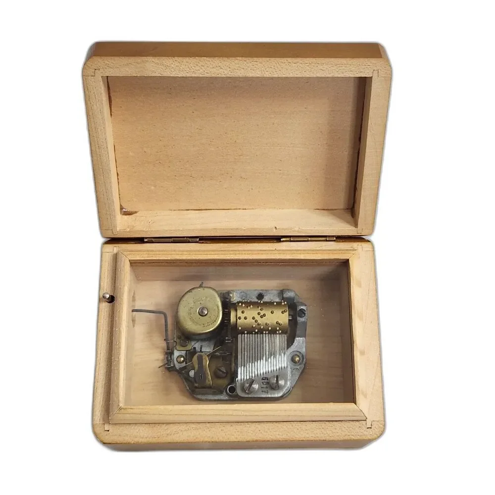 Vintage Reuge Swiss Movement Music Box Hummel Art Boy with Horn Plays Love Story